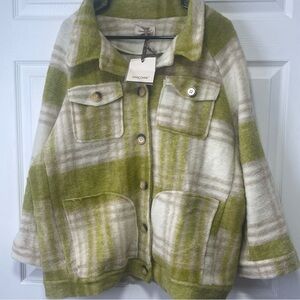 NWT Garconne Oversized One Size Lime Jacket Made In Italy Pit To Pit 26”